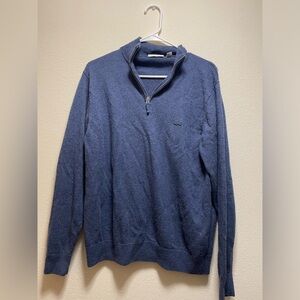 Lacoste Men's Classic Lambswool Quarter-Zip in Blue